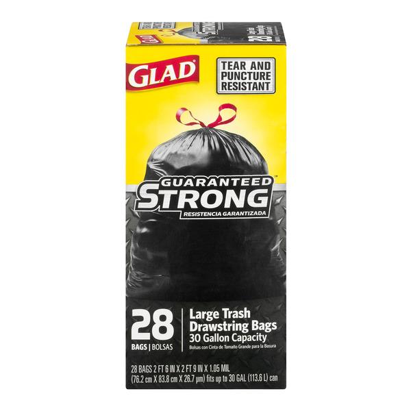 Glad Guaranteed Strong Large Trash Drawstring Bags 30Gal HyVee