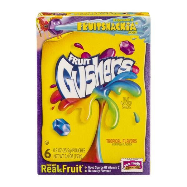 Betty Crocker Fruit Gushers Tropical Flavors Fruit Flavored Snacks 6Ct ...