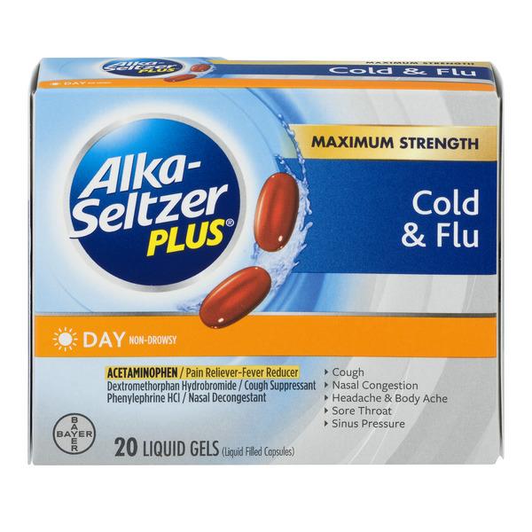 Alka-Seltzer Plus Day Non-Drowsy Cold & Flu Liquid Gels | Hy-Vee Aisles ...