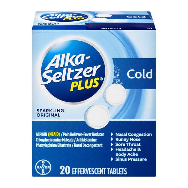 Alka-Seltzer Plus Cold Sparkling Original Effervescent Tablets | Hy-Vee ...