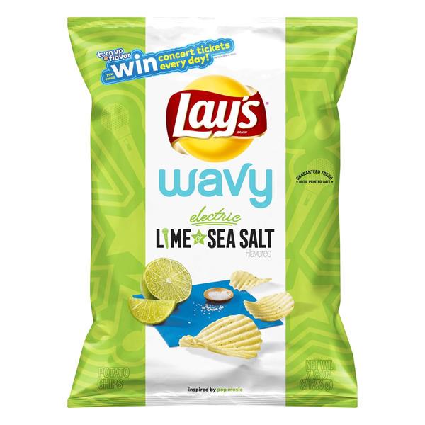 Lay's Wavy Lime & Sea Salt Potato Chips | Hy-Vee Aisles Online Grocery ...