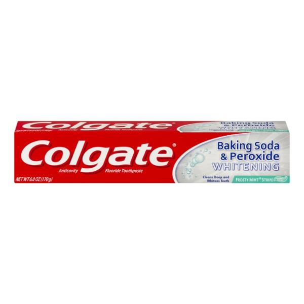 Colgate Baking Soda & Peroxide Whitening Toothpaste Frosty Mint Stripe ...