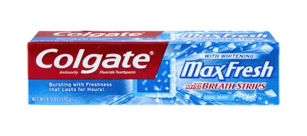 Colgate MaxFresh Whitening With Mini Breath Strips Toothpaste, Cool ...