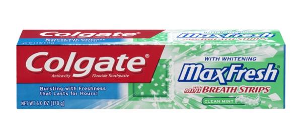 Colgate MaxFresh Whitening With Mini Breath Strips Toothpaste, Clean ...