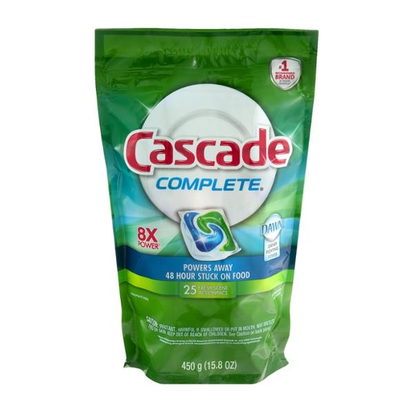 Cascade Complete ActionPacs Dishwasher Detergent Fresh Scent 25 Ct ...
