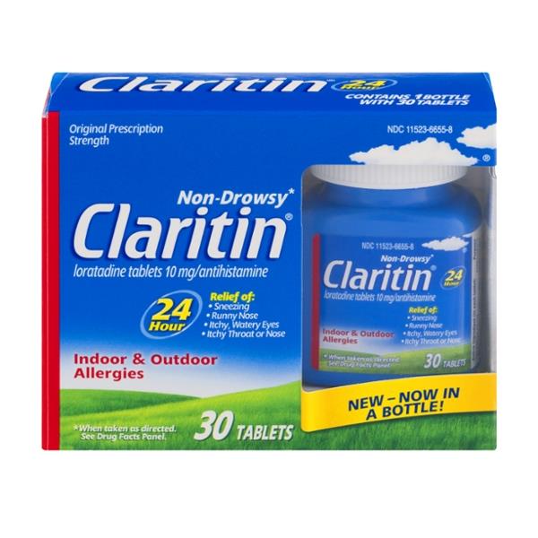 Claritin Non-Drowsy Indoor & Outdoor Allergies Antihistamine Tablets ...