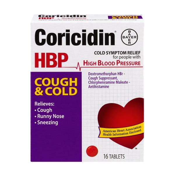 Coricidin HBP Cough & Cold Tablets | Hy-Vee Aisles Online Grocery Shopping