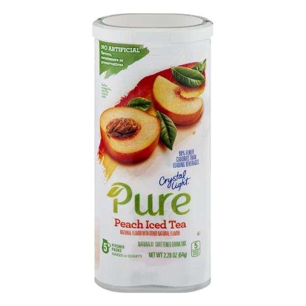 Crystal Light Pure Peach Iced Tea Pitcher Packs 5 CT HyVee Aisles Online Grocery Shopping