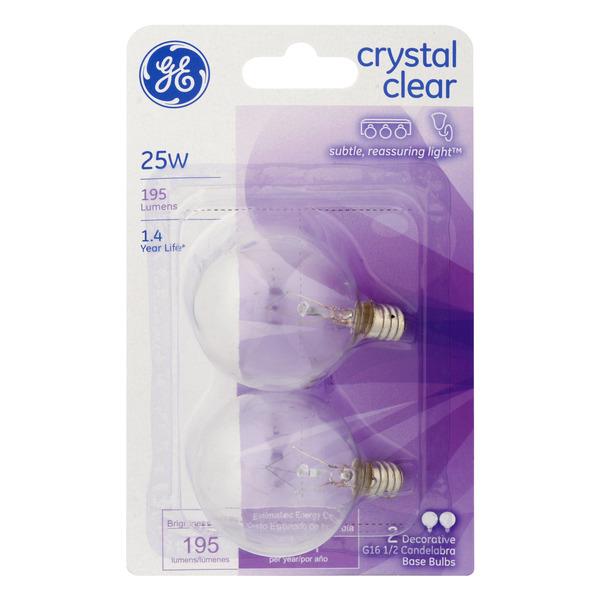 GE Crystal Clear Decorative 25 Watt G Candelabra Base Light Bulb | Hy ...