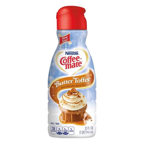 COFFEEMATE Butter Toffee Liquid Coffee Creamer 32 fl. oz. Bottle Hy