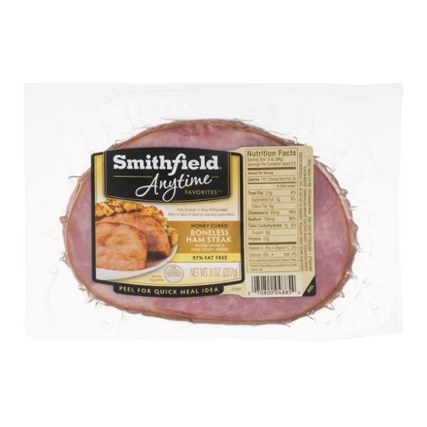 Smithfield Anytime Favorites Honey Cured Boneless Ham Steak HyVee