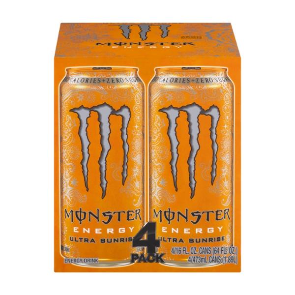 Monster Energy Drink Ultra Sunrise 4 Pack | Hy-Vee Aisles Online ...