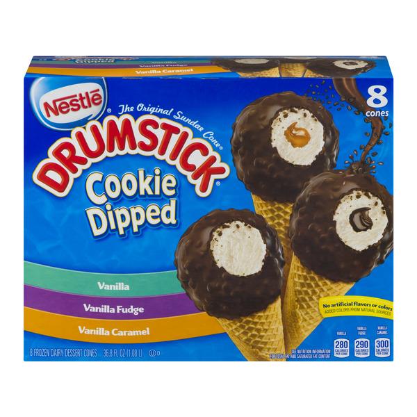 Nestle Drumstick Cookie Dipped Vanilla/Vanilla Fudge/Vanilla Caramel