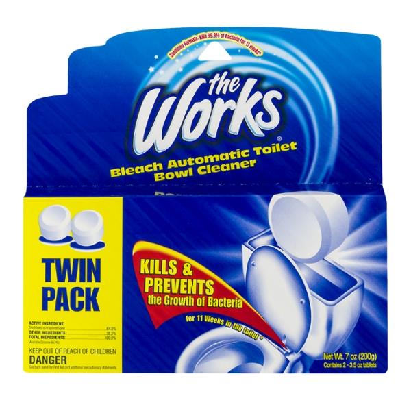 The Works Bleach Automatic Toilet Bowl Cleaner Tablets 2 Ct Hy Vee Aisles Online Grocery Shopping