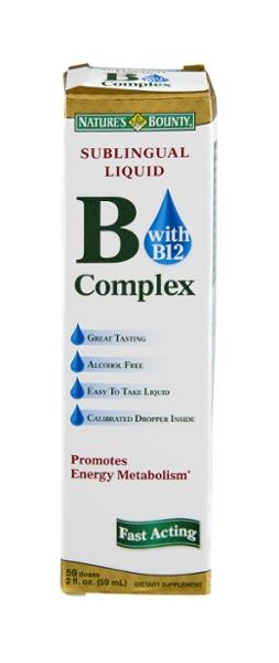 Nature S Bounty B Complex With B12 Sublingual Liquid Fast Acting