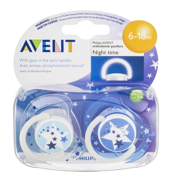 Avent Orthodonic Night Time Pacifiers 618 Months 2Ct HyVee Aisles