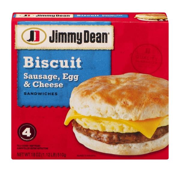 Jimmy Dean Biscuit Sausage, Egg & Cheese Sandwiches 4Ct HyVee Aisles