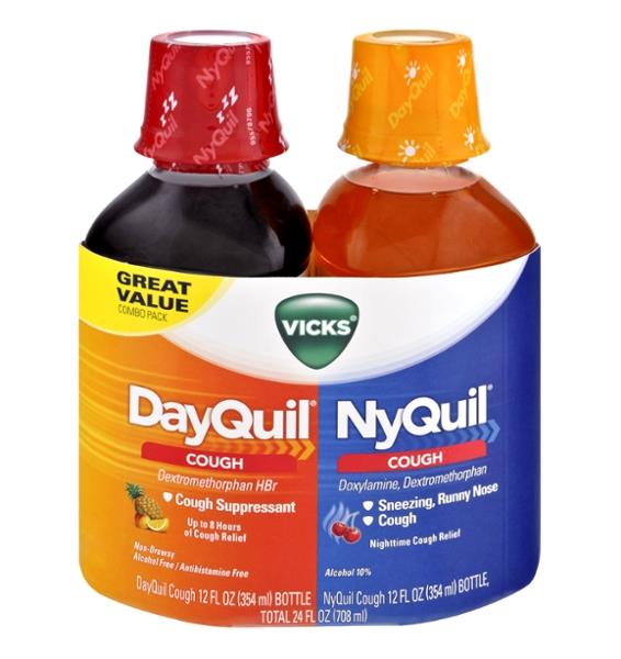 Vicks DayQuil/NyQuil Cough Suppressant Liquid 2-Ct | Hy-Vee Aisles ...