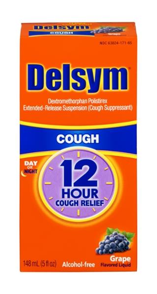 Delsym 12-hour Cough Relief Grape Flavor Cough Suppressant Liquid 